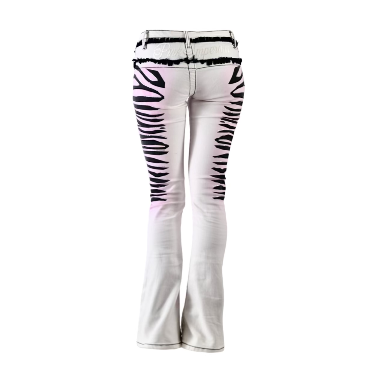 Pink Sakura Slim Bootcut Graphic Jeans