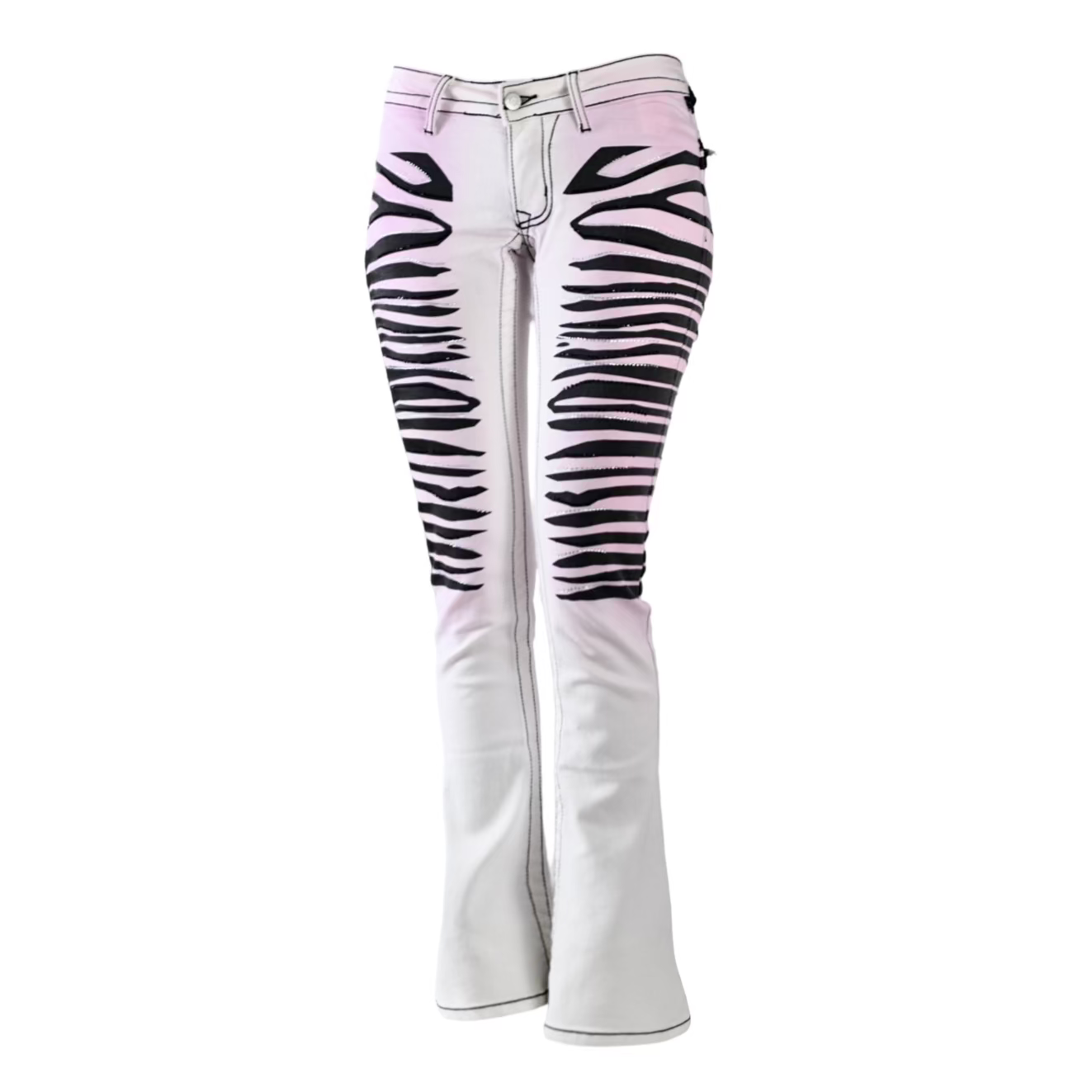 Pink Sakura Slim Bootcut Graphic Jeans