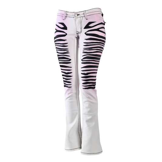 Pink Sakura Slim Bootcut Graphic Jeans